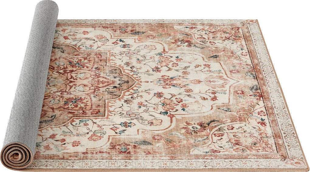 Covor antiderapant Songmics Vintage, 120x170 cm, lavabil la masina, poliester, cappuccino