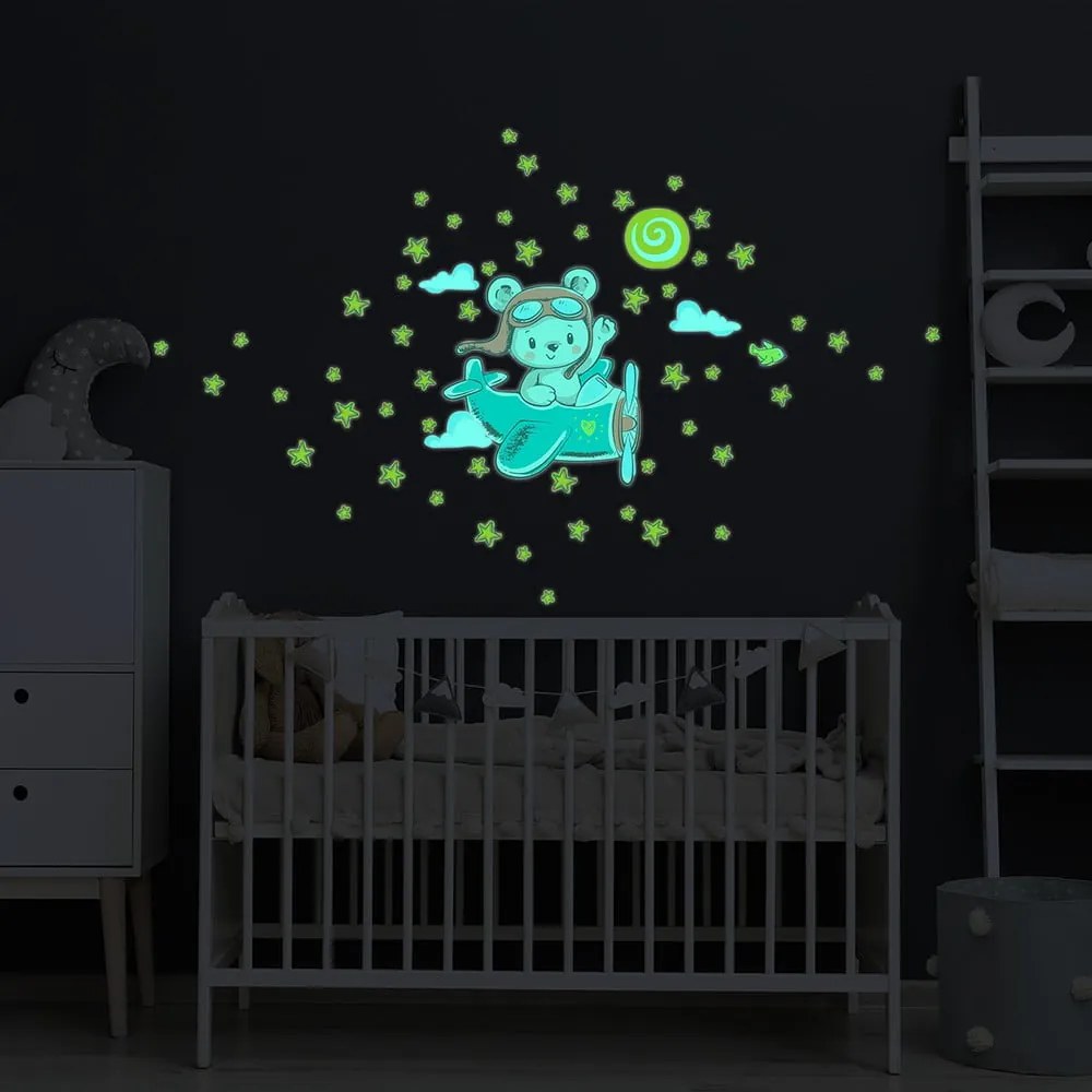 Autocolant de perete pentru copii 30x25 cm Pilot Bear – Ambiance