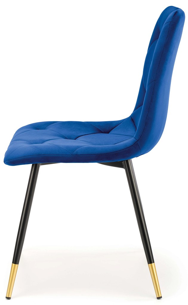 Scaun de sufragerie Kallan (albastru închis + negru + auriu). 1039673