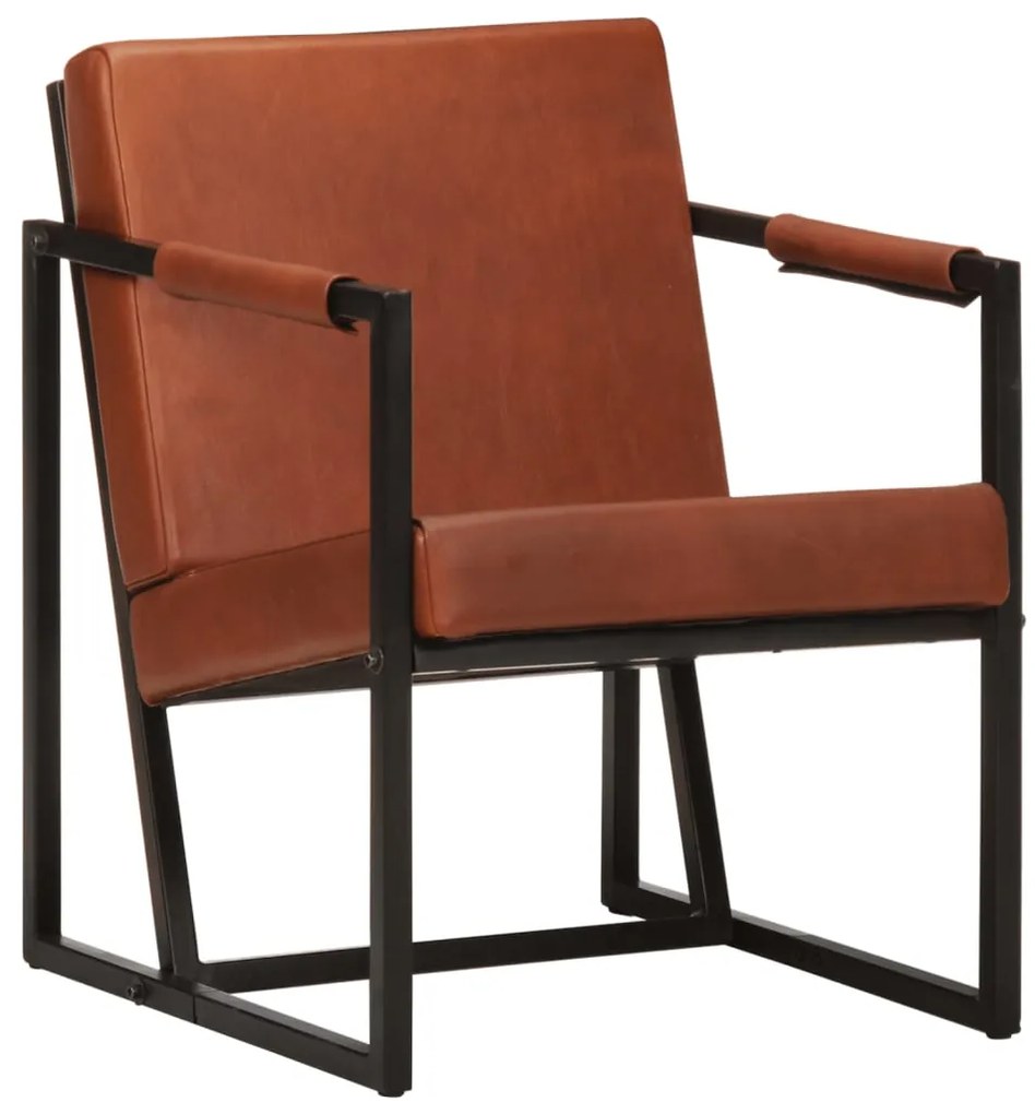 vidaXL Fotoliu, maro, piele naturală