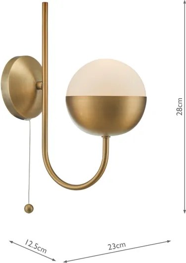 Där Lighting AND0742 - Aplică de perete ANDRE 1xE14/11W/230V alamă