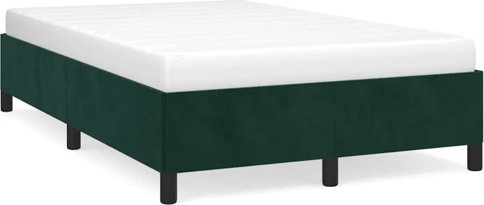 vidaXL Cadru de pat fără saltea verde închis 120x190 cm catifea