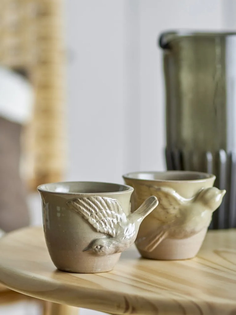 Set 2 cani Bealu, maro, ceramica