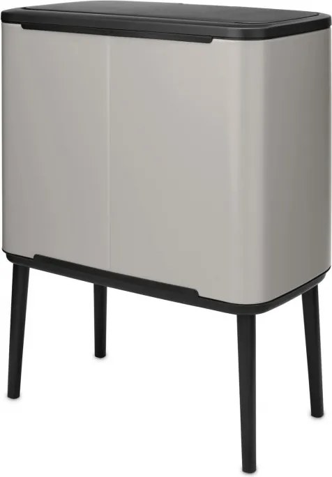 Cos de gunoi Brabantia Bo Touch 1010454, 3x11 l, Deschidere lina si silentioasa, Gri