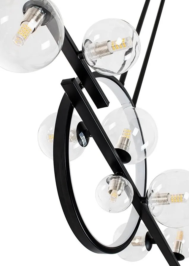 Lustra moderna cu 10 de surse de lumina si LED LINEA TWIN 120