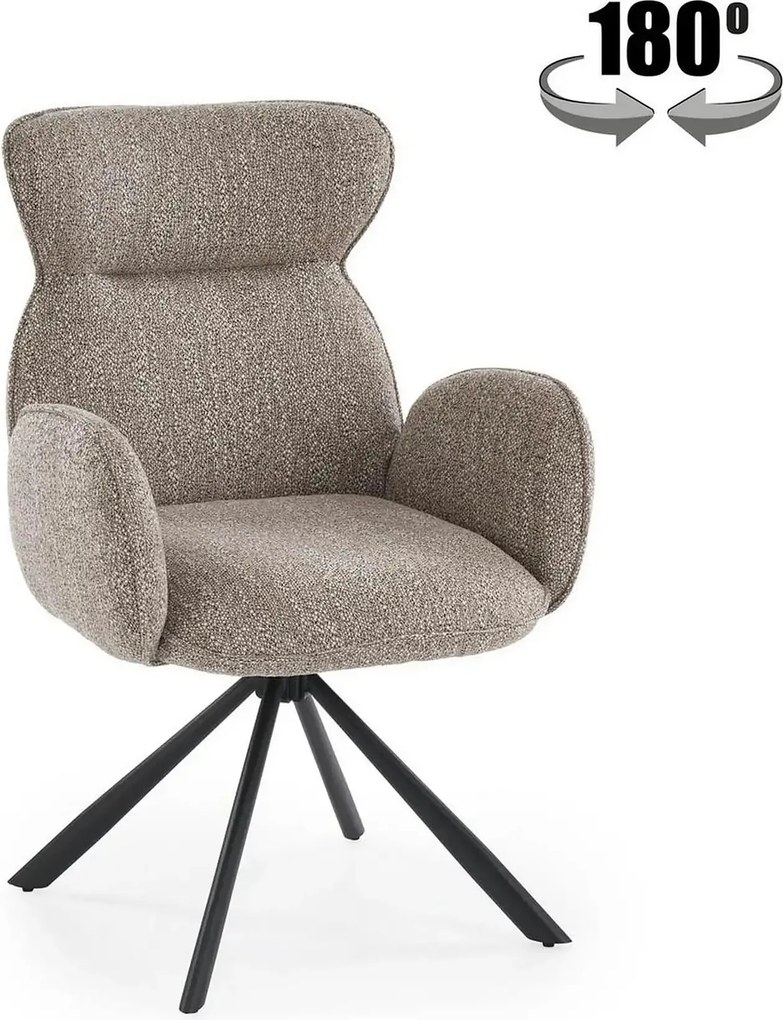 Scaun K571, bej inchis/negru, stofa clasica/otel, 63x64x93 cm
