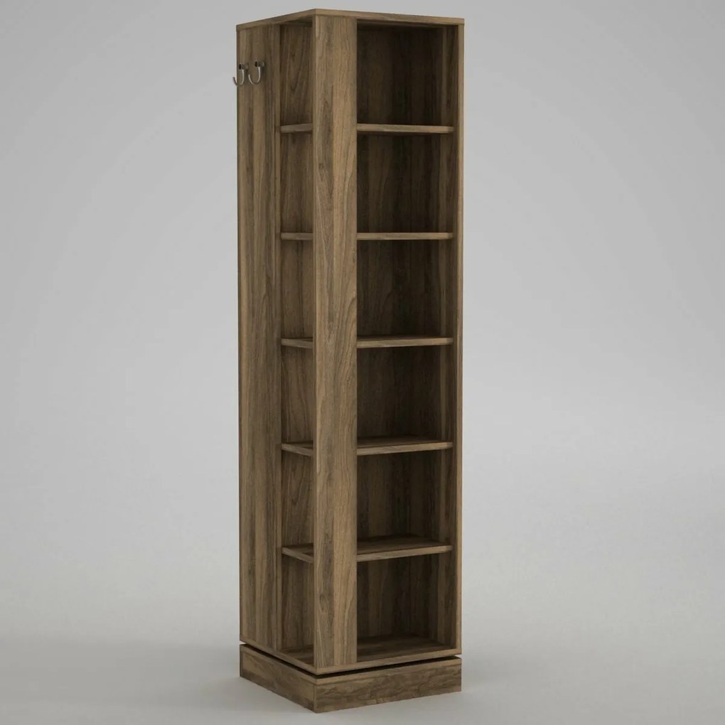 Cuier rotativ cu oglindă Roll Walnut