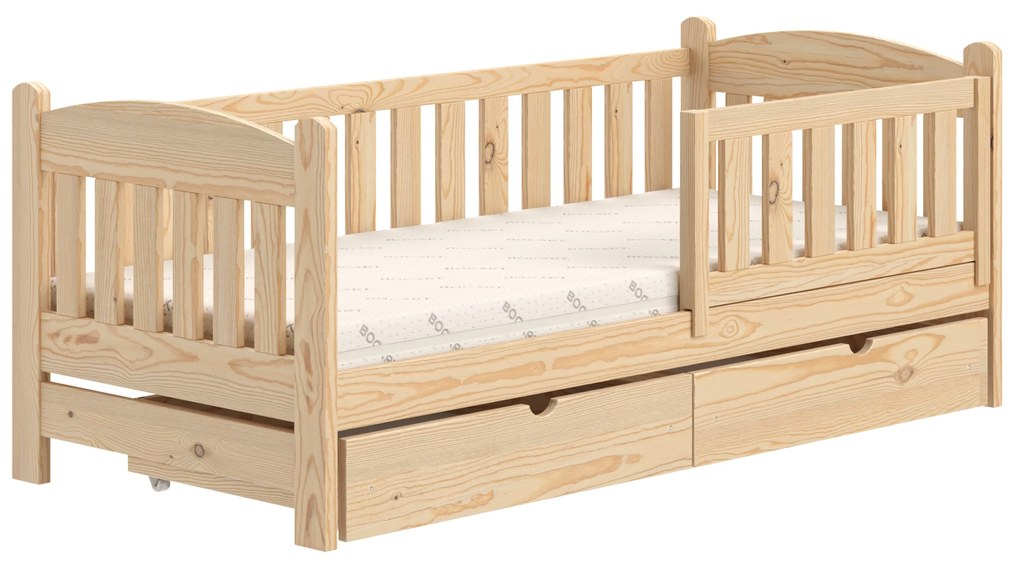 Pat pentru copii din lemn Alvins 70x140 - pin