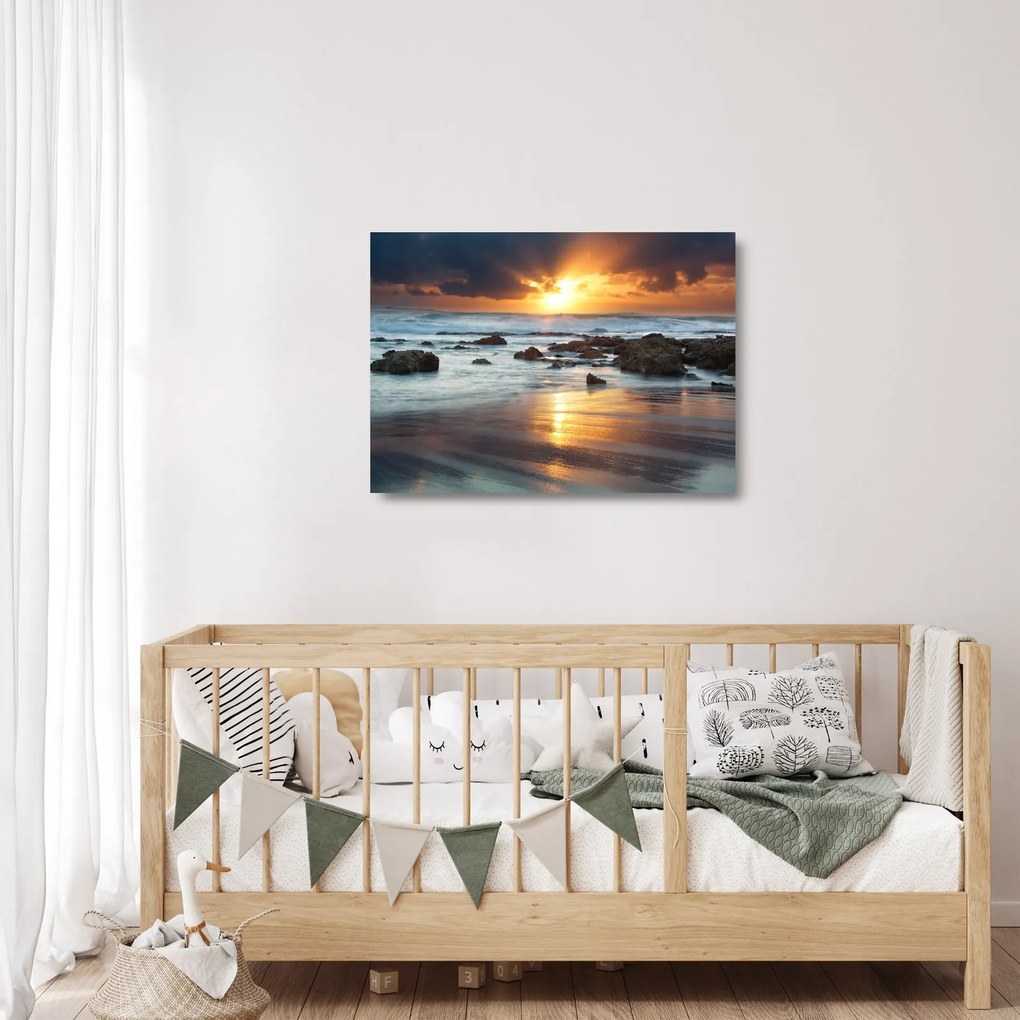 Tablou pe sticlă - Marea scăldată de soare (70x50 cm)