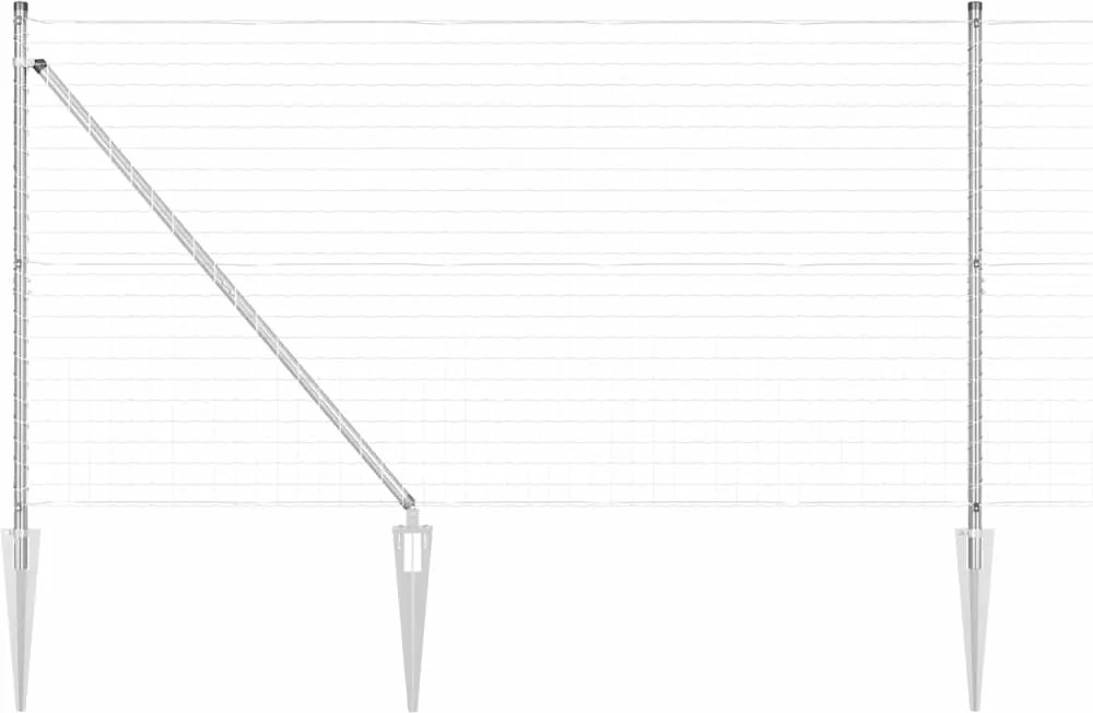 vidaXL Gard cu Stâlp Argintiu 1,2 x 10 m Oțel