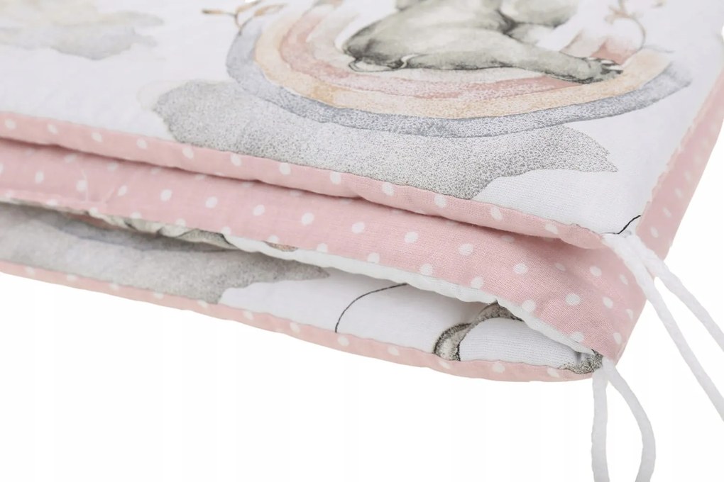 ShopJK PRPTECȚIE PEREȚI PENTRU PĂTUȚ 180 CM ELEFANT ROZ