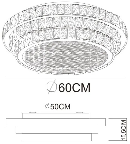 Globo KLARA 68157-58 - Plafonieră LED dimabilă 58W/230V 2700-6000K Ø60 cm alb + telecomandă