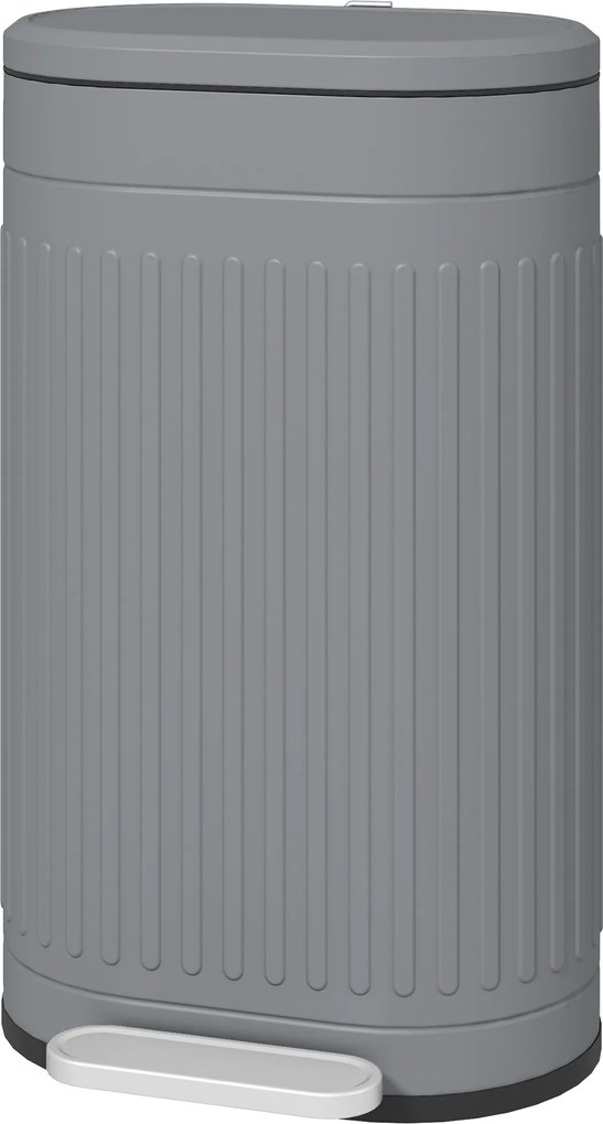 HOMCOM Coș de gunoi 30 L cu pedală, capac, găleată interioară detașabilă, funcție Soft-Close 36,5 x 31,2 x 60,8 cm, Gri | Aosom Romania