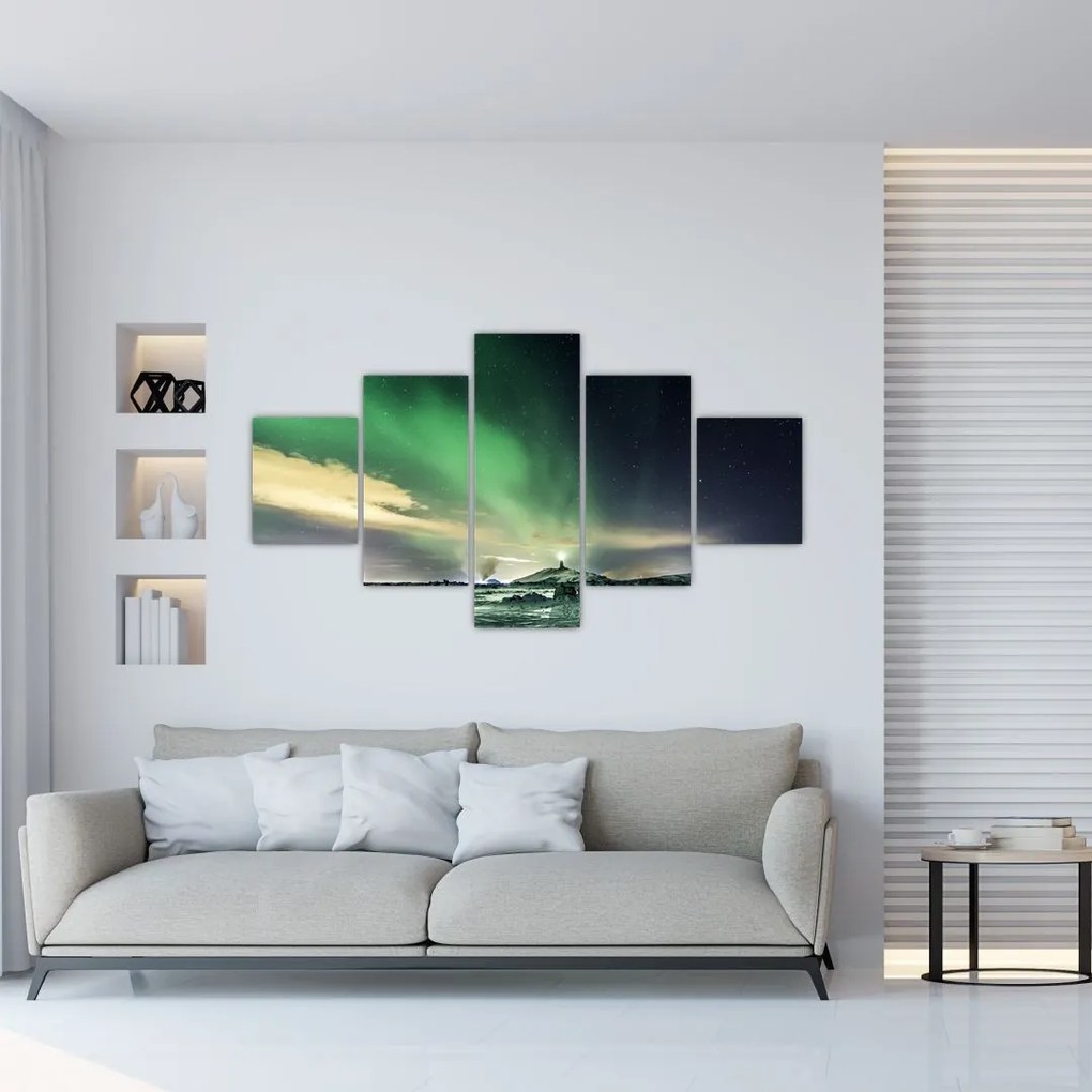 Tablou cu Aurora Borealis (125x70 cm), în 40 de alte dimensiuni noi