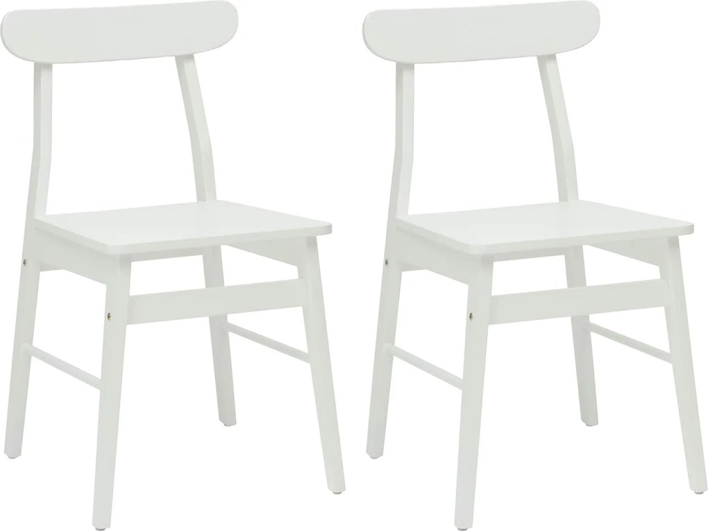 vidaXL Scaun de sufragerie 2 pcs Alb 43 x 44,5 x 77 cm