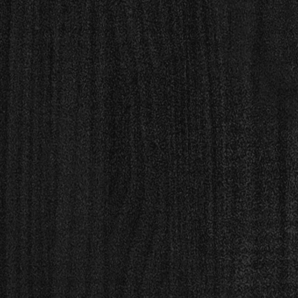 Noptiera, negru, 40x30,5x35,5 cm, lemn masiv de pin 1, Negru