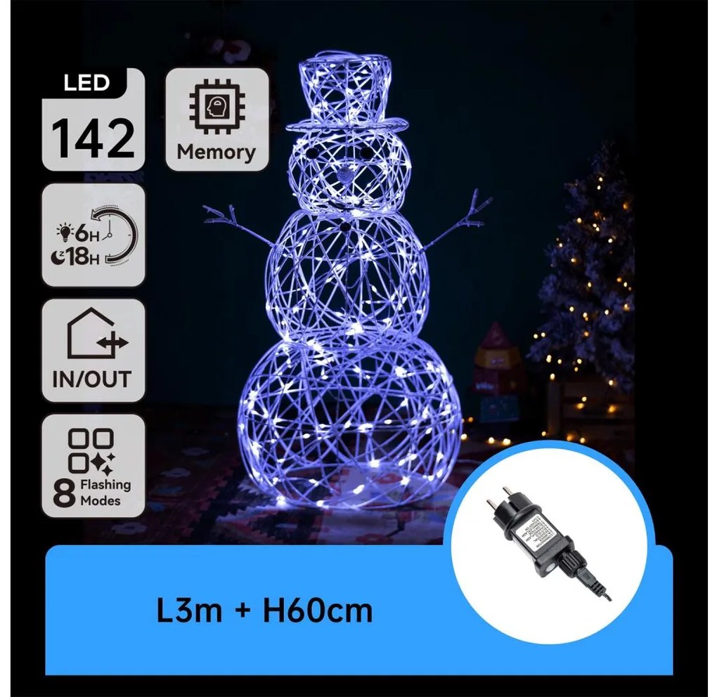 Aigostar-LED Decorațiune de Crăciun pentru exterior LED/3,6W/31/230V 6500K 60cm IP44 om de zăpadă