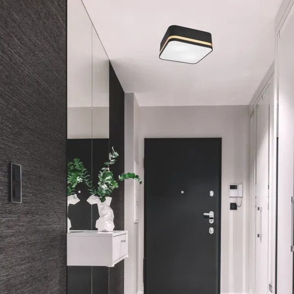 Plafonieră SIRJA SQUARE 2xE27/60W/230V 35x35 cm negru