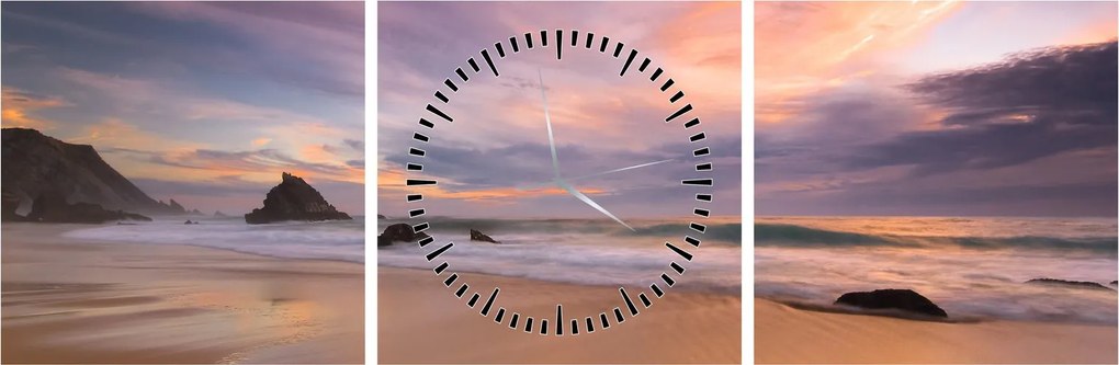 Tablou - Praia da Adraga (cu ceas) (90x30 cm)