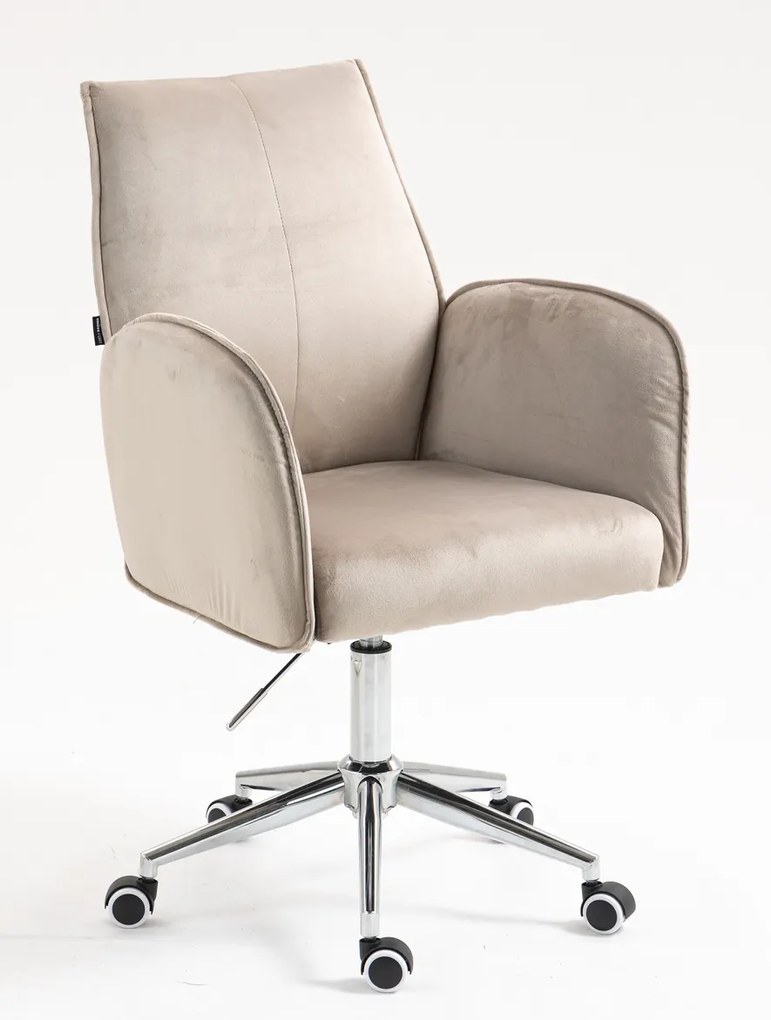 HR280K Scaun Latte din Catifea cu Bază Cromata