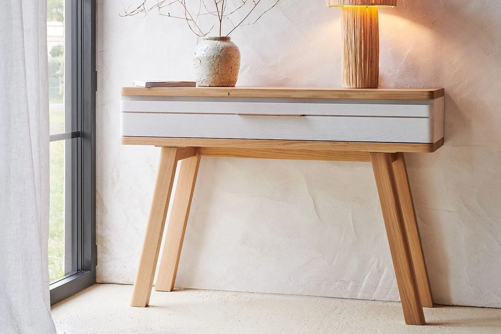 Masă lemn masiv de Toaletă Havana Personalizabilă, 80 × 35 × 115 cm - Tabac