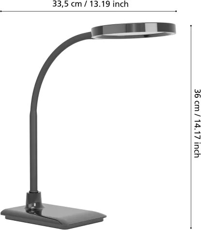 Eglo 902175 - Lampă de masă LED cu dimmer LAURO, 5,5W, 230V, 2700/4000/6500K, negru