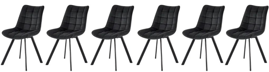 Set 6 scaune K332 velvet negru