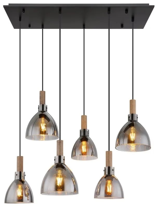 Lustra suspendata 6L design modern MATTEA negru