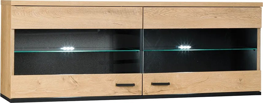 Vitrina SIRAN TYP 9, stejar lefkas, DTD laminat, 121x30x45 cm