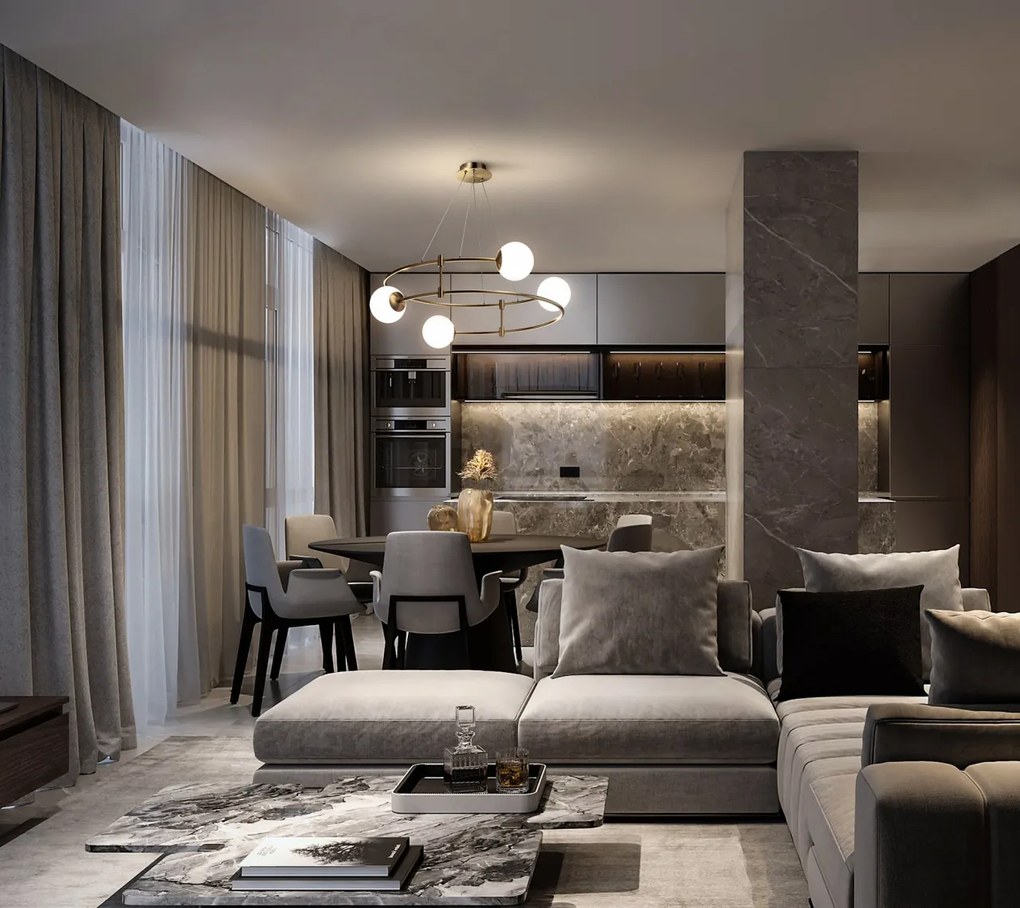 Lustra design ultramodern minimalist Balance 4L auriu