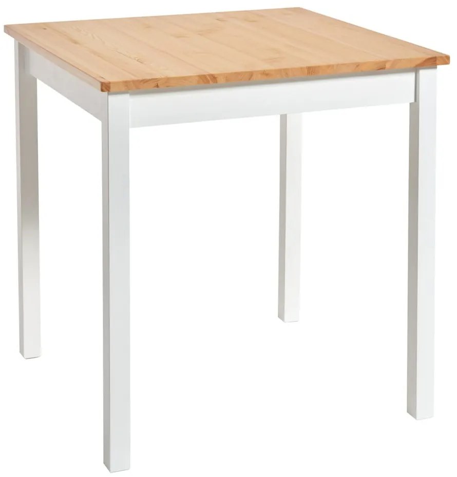 Masă dining din lemn de pin Bonami Essentials Sydney, 70 x 70 cm, natural-alb