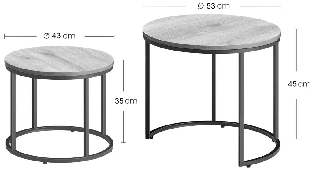 Set de mese de cafea TAYLOR, rustic maro