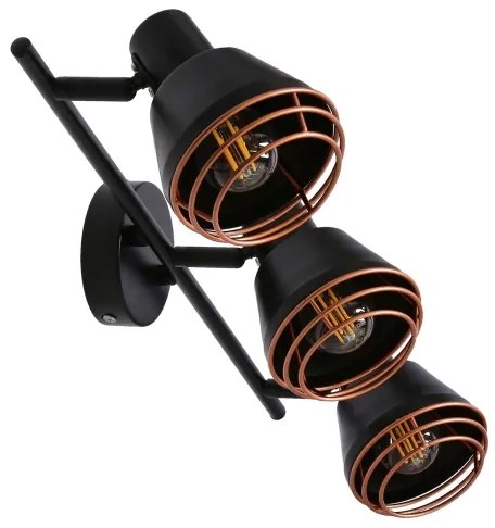 Spot NERIA 3xE14/40W/230V negru/cupru