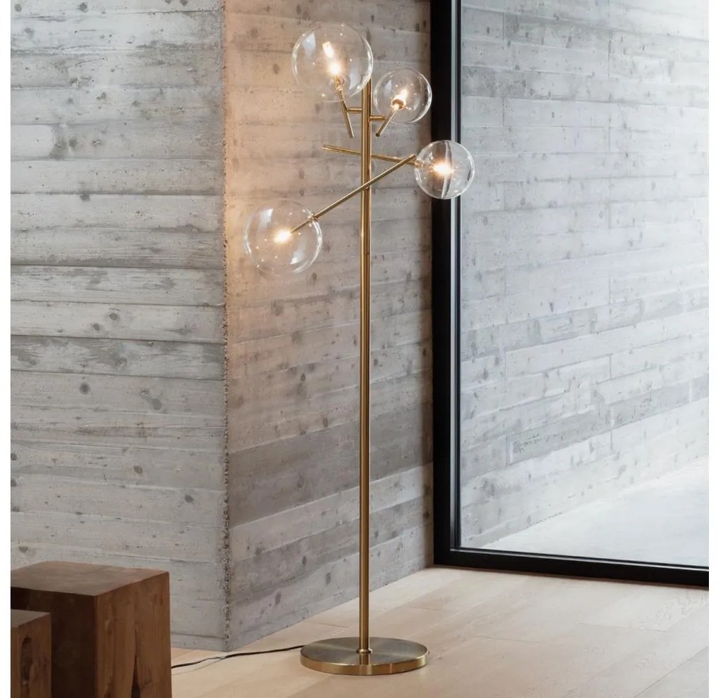 Lampadar LED Ideal Lux EQUINOXE 4xG4/2W/230V alamă/transparent