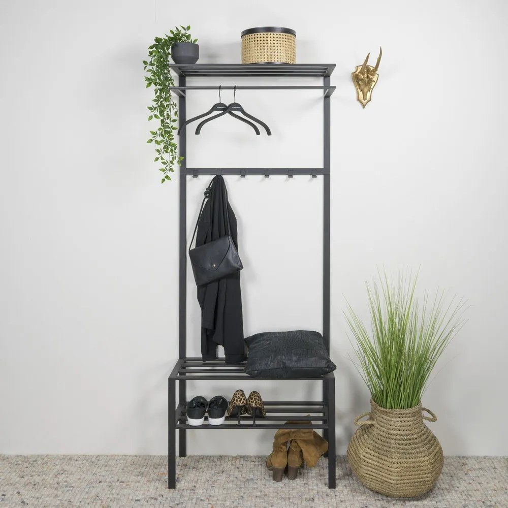 Set pentru hol negru din metal 70x178x29 cm Ivar – Spinder Design