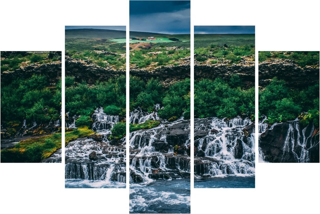Tablou cu cascade în natură (150x105 cm)