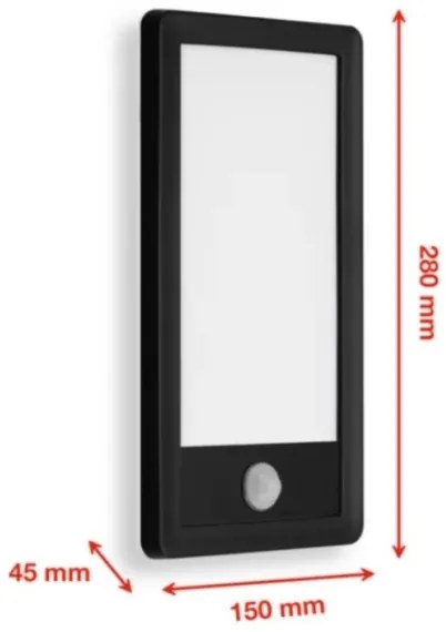 Aplică LED de exterior cu senzor LED/16W/230V IP44 Telefunken 313905TF