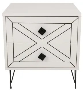 Noptieră LUNA 50x55 cm albă