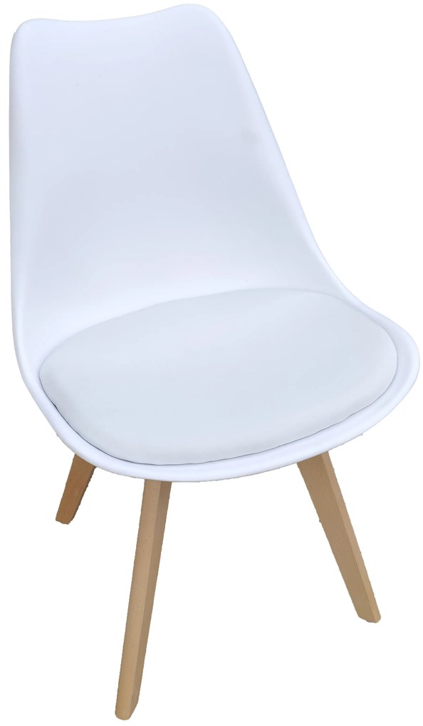 Scaune de sufragerie 4buc albe, stil scandinav Basic