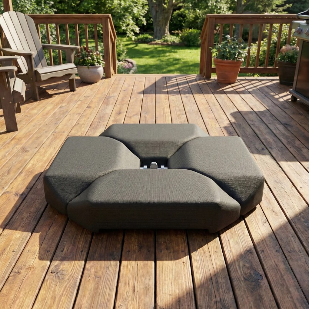 Outsunny Bază pentru Umbrelă de 4 Piese, pentru Cantilever Suport pentru Parasolar din HDPE Umplabil cu Apă 77 kg sau Nisip 100 kg | Aosom Romania