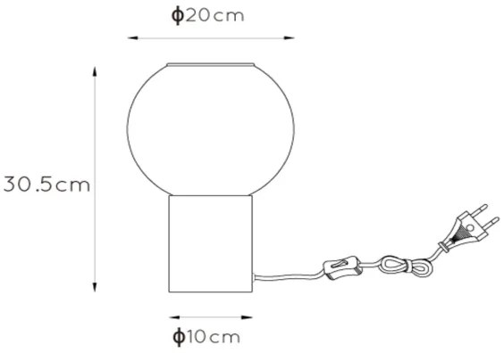 Lampă de masă Lucide 45502/01/30 MARIUS 1xE27/40W/230V negru