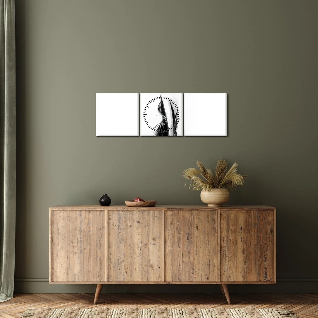 Tablou - Ilusție de modă (cu ceas) (90x30 cm)