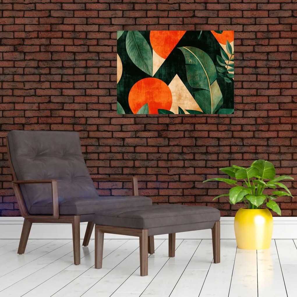 Tablou pe sticlă - Motive naturale geometrice II. (70x50 cm)