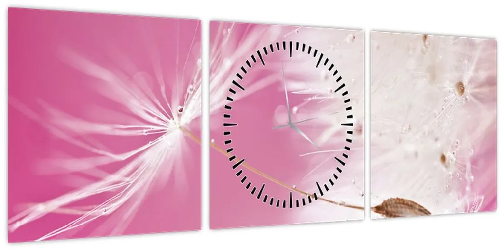 Tablou - Floare macro (cu ceas) (90x30 cm)