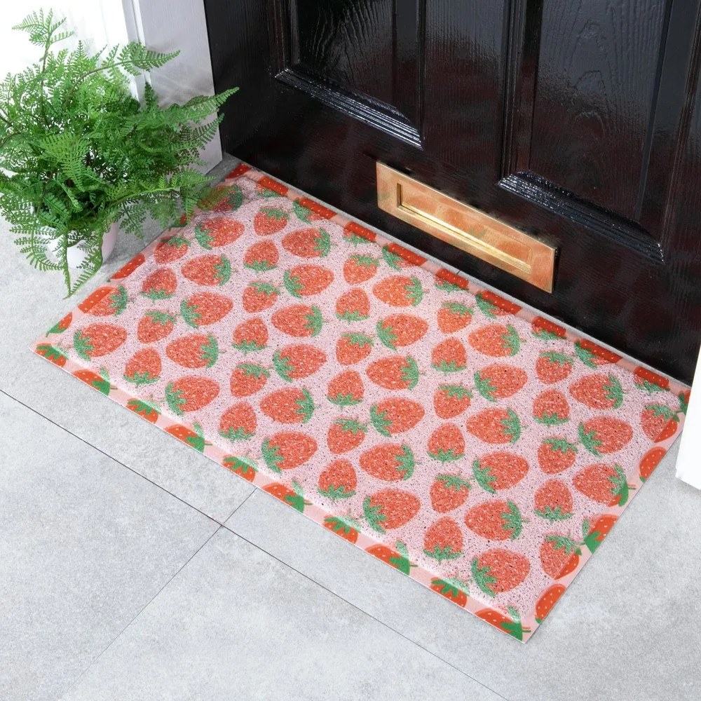Covoraș de intrare din PVC 40x70 cm Pink Strawberry – Artsy Doormats