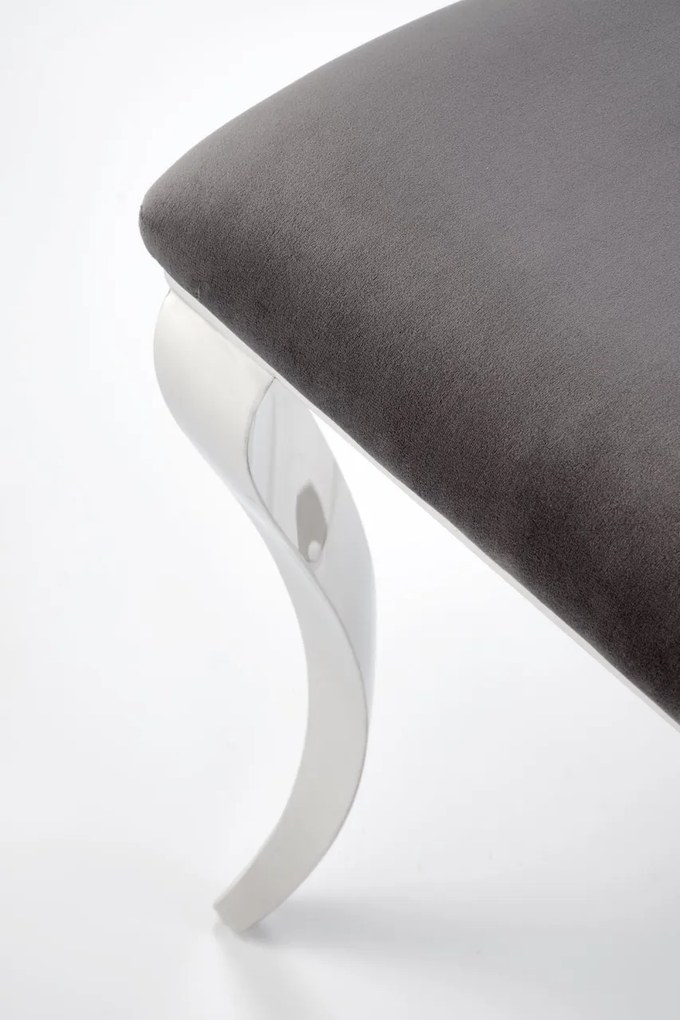 Scaun K555 velvet gri Blu14/argintiu