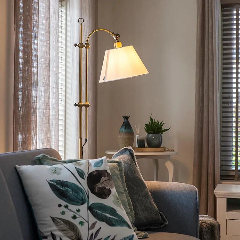 Lampă de podea clasică inteligentă bronz cu alb inclusiv Wi-Fi A60 - Ashley