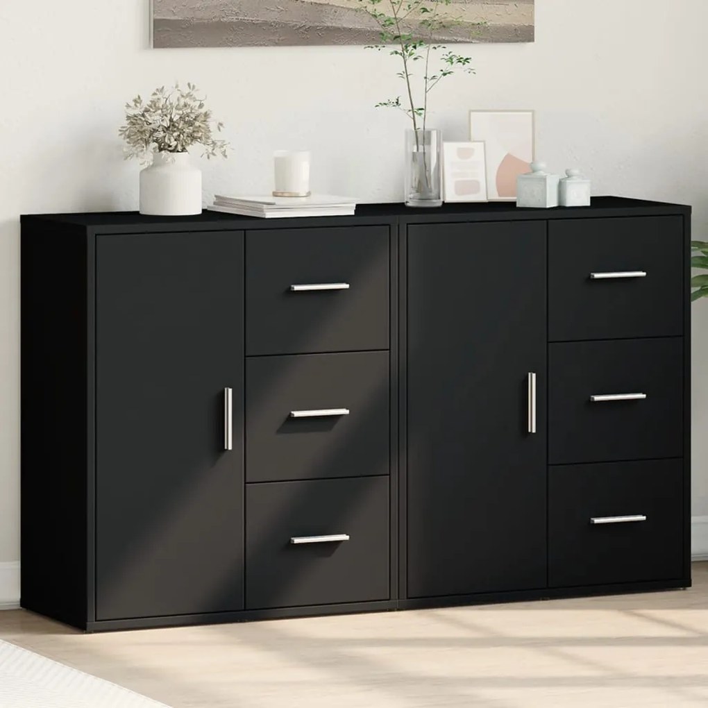 vidaXL Dulapuri, 2 buc., negru, 60x31x70 cm, lemn prelucrat