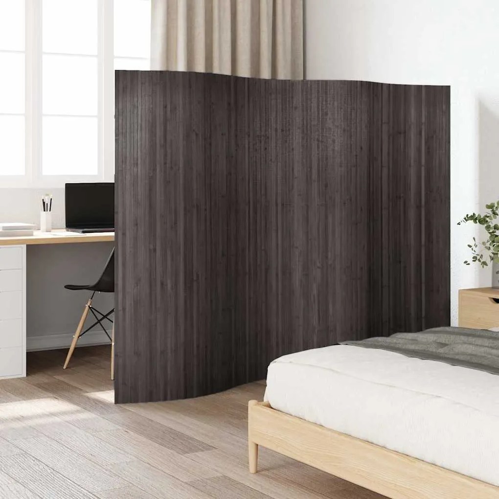 244611 vidaXL Paravan de cameră din bambus, gri, 250 x 165 cm