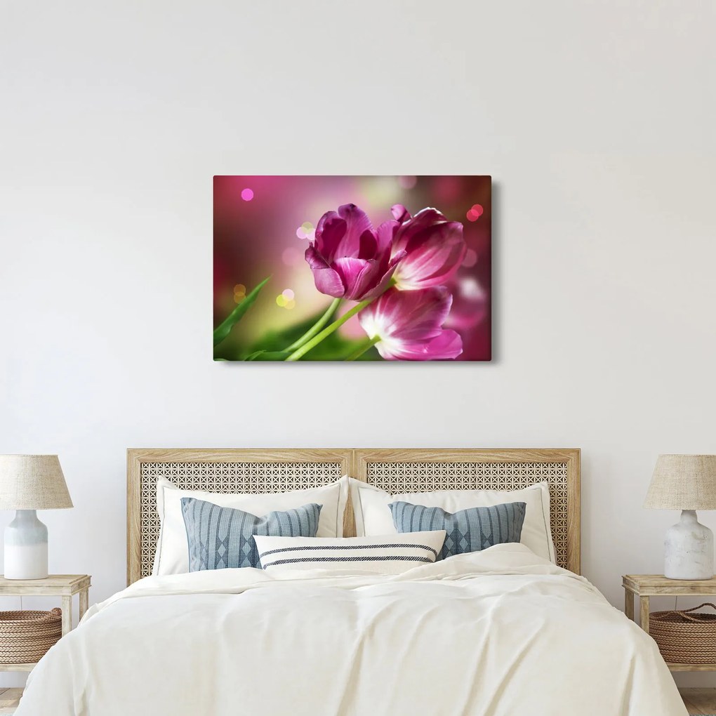Tablou cu lalele roz (90x60 cm)